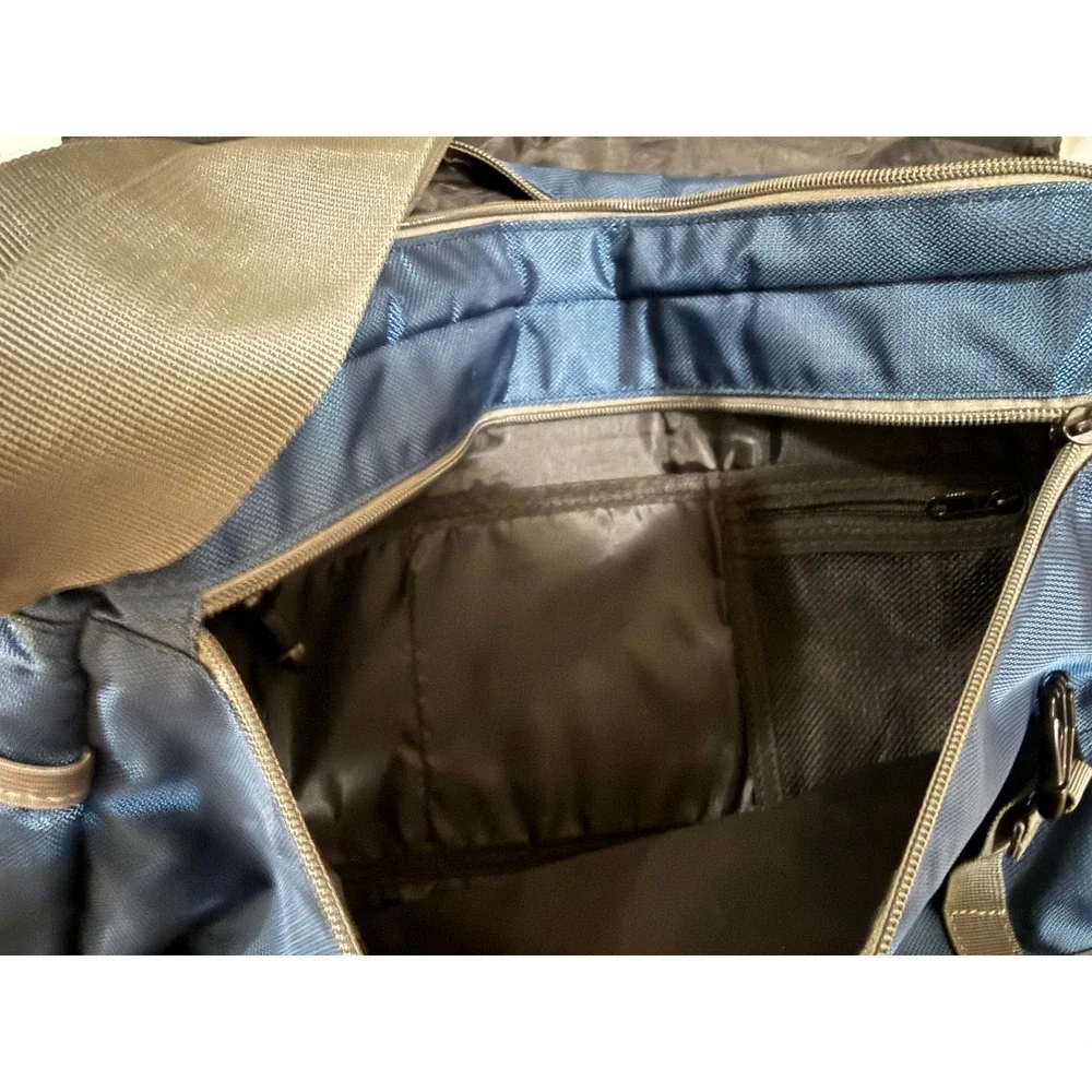 Vonxury Messenger Bag Blue Grey Ballistic Nylon Laptop Crossbody Tech Bag